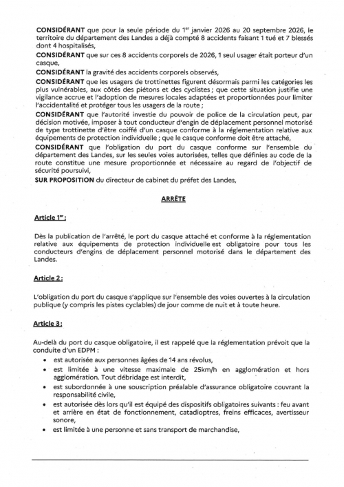 Arr&ecirc;t&eacute; portant obligation du port du casque pour tout conducteur d'EDPM dans le d&eacute;partement des Landes_page-0002.jpg